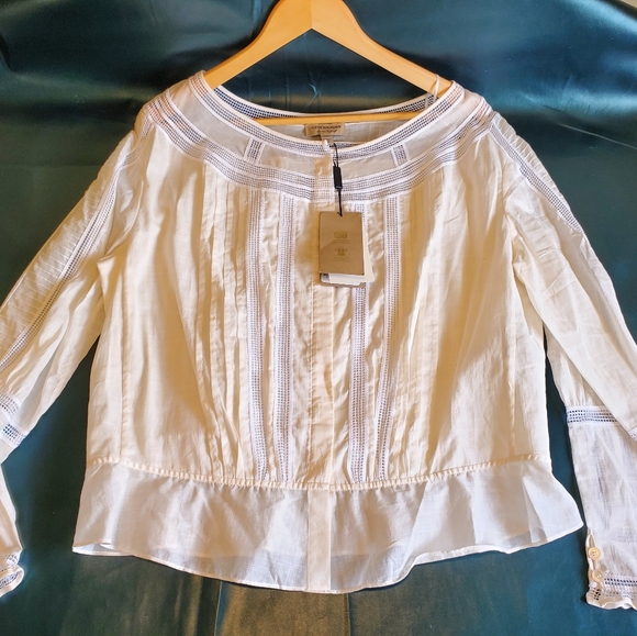NWT$625 Burberry Magnolia Panel Natural Blouse Top - Picture 2 of 13